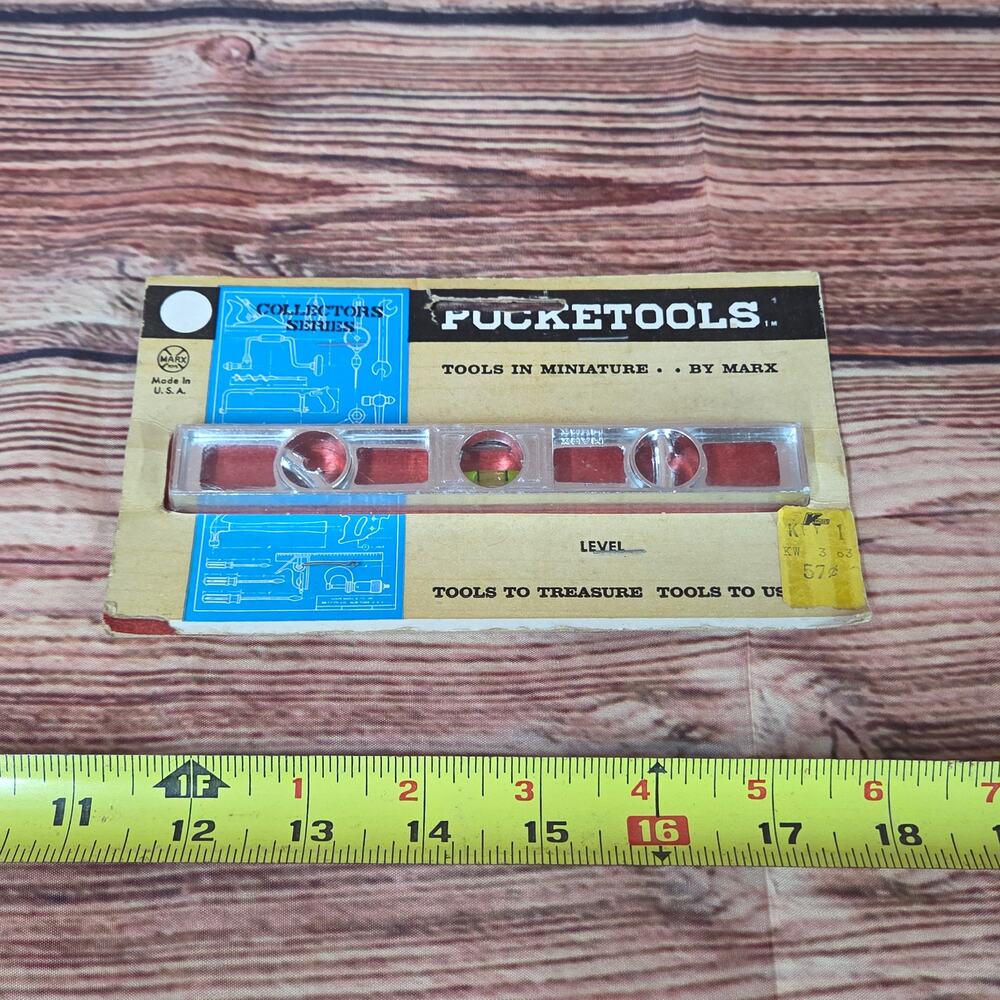 Vintage Marx “Pocketools” Collector’s Series Miniature Level Sealed